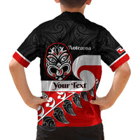 Personalised Te Reo Maori New Zealand Family Matching Long Sleeve Bodycon Dress and Hawaiian Shirt Kia Haka Maori Fern With Tino Rangatiratanga LT14 - Polynesian Pride