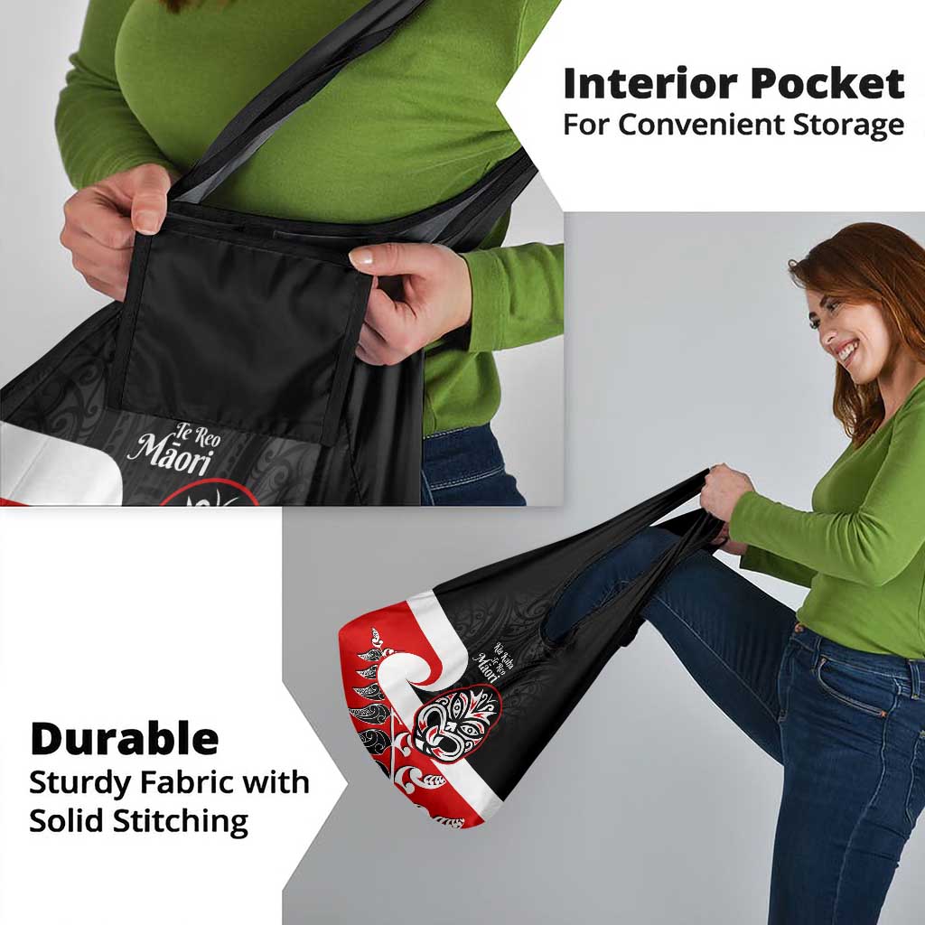 Te Reo Maori New Zealand Grocery Bag Kia Kaha Maori Fern With Tino Rangatiratanga