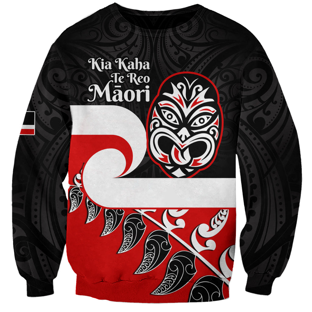 Personalised Te Reo Maori New Zealand Sweatshirt Kia Haka Maori Fern With Tino Rangatiratanga LT14 Unisex Red - Polynesian Pride