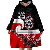 Personalised Te Reo Maori New Zealand Wearable Blanket Hoodie Kia Haka Maori Fern With Tino Rangatiratanga LT14 - Polynesian Pride