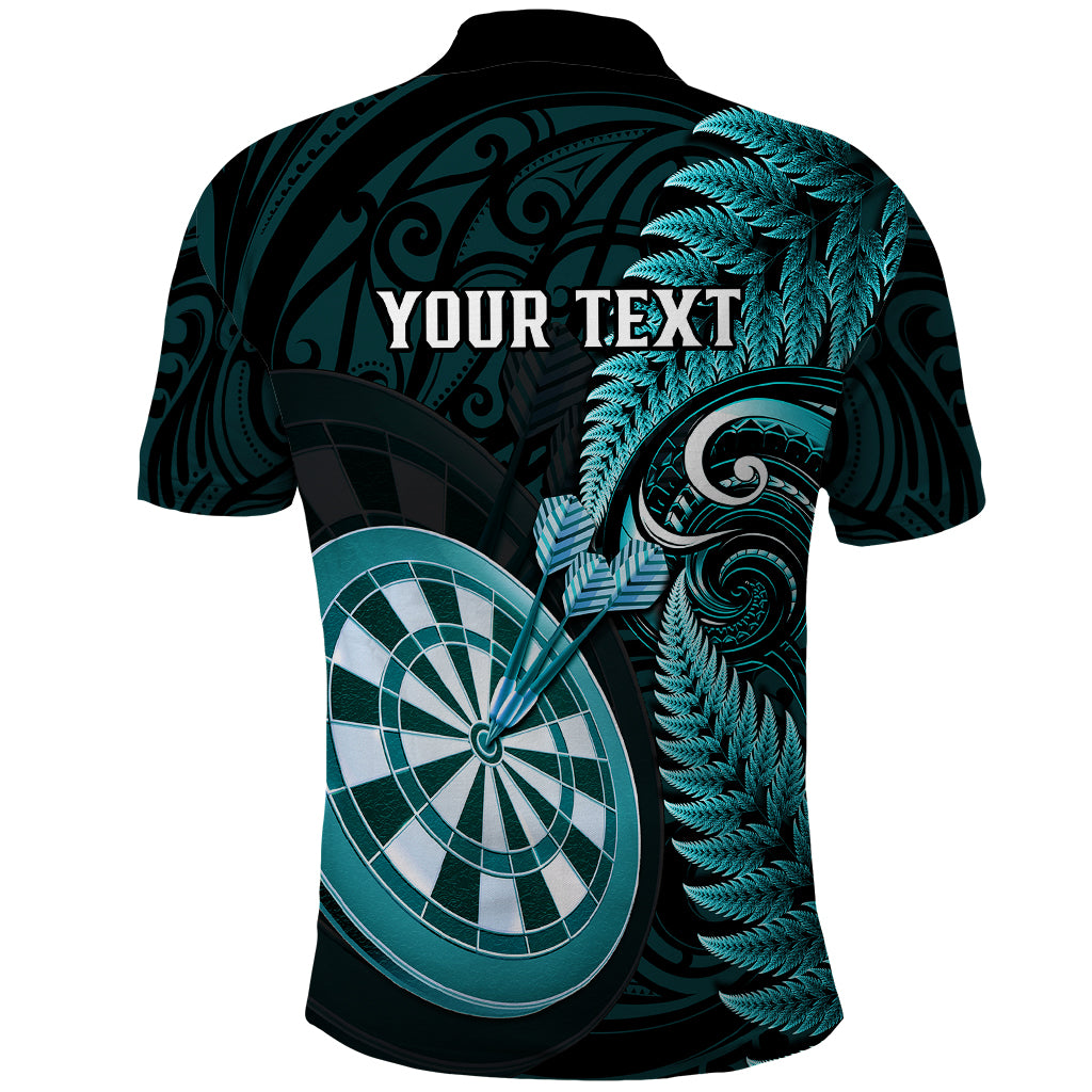Personalised New Zealand Darts Polo Shirt Happiness Is A Tight Threesome Maori Turquoise LT14 - Polynesian Pride