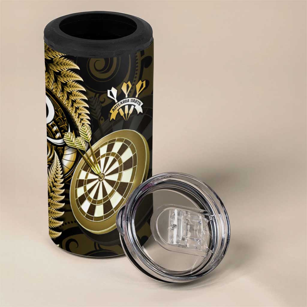 New Zealand Darts 4 in 1 Can Cooler Tumbler Happiness Is A Tight Threesome Maori Gold