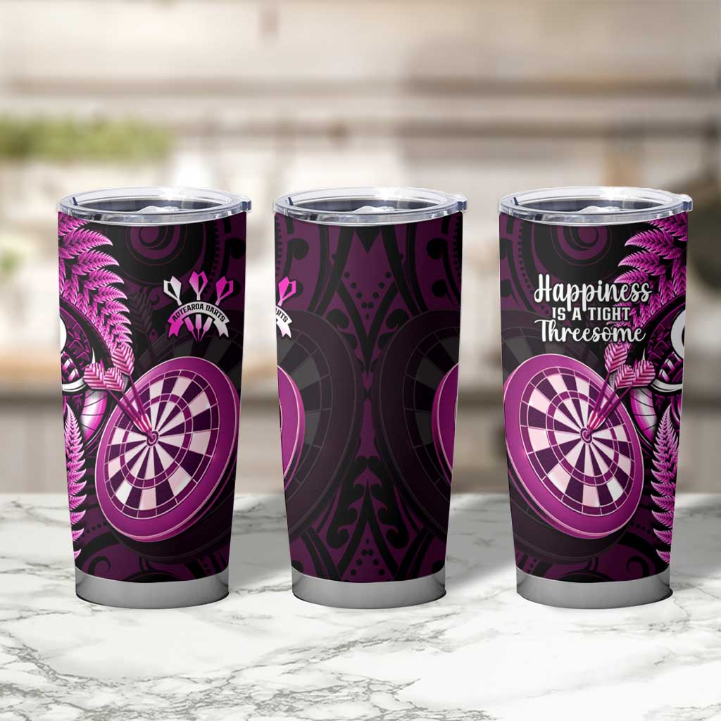 New Zealand Darts Tumbler Cup Happiness Is A Tight Threesome Maori Pink