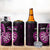 Personalised New Zealand Darts 4 in 1 Can Cooler Tumbler Happiness Is A Tight Threesome Maori Pink
