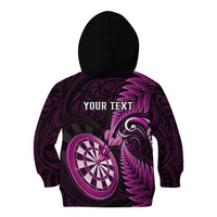 Personalised New Zealand Darts Kid Hoodie Happiness Is A Tight Threesome Maori Pink LT14 - Polynesian Pride