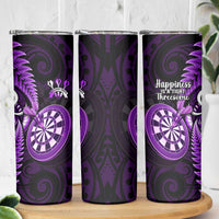 New Zealand Darts Skinny Tumbler Happiness Is A Tight Threesome Maori Purple
