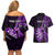 Personalised New Zealand Darts Couples Matching Off Shoulder Short Dress and Hawaiian Shirt Happiness Is A Tight Threesome Maori Purple LT14 - Polynesian Pride
