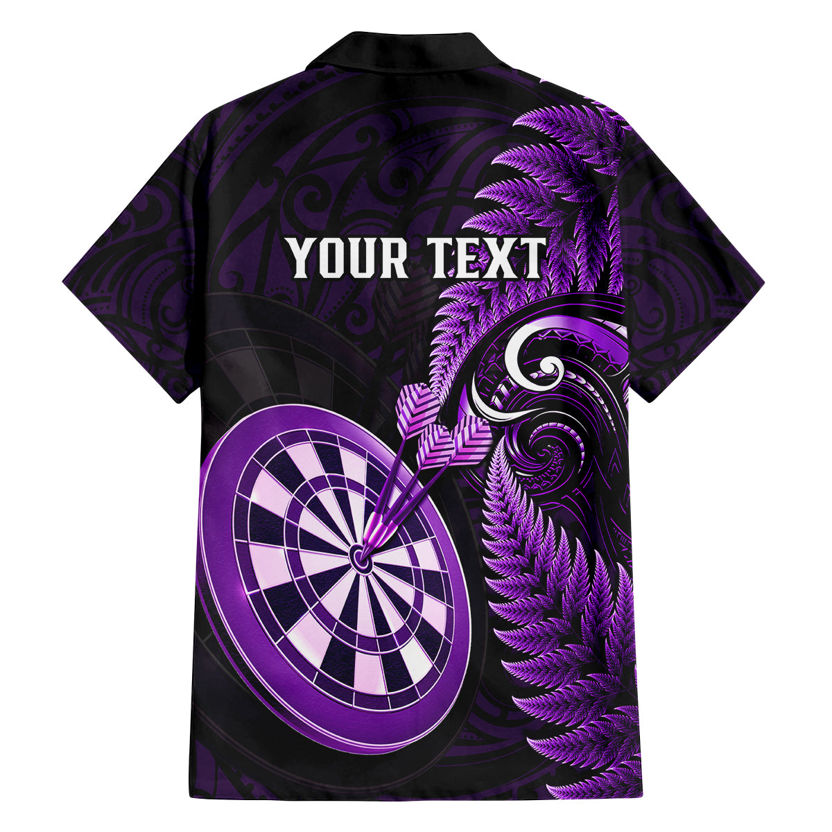 Personalised New Zealand Darts Family Matching Summer Maxi Dress and Hawaiian Shirt Happiness Is A Tight Threesome Maori Purple LT14 - Polynesian Pride