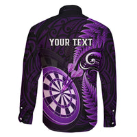 Personalised New Zealand Darts Family Matching Summer Maxi Dress and Hawaiian Shirt Happiness Is A Tight Threesome Maori Purple LT14 - Polynesian Pride