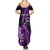 Personalised New Zealand Darts Summer Maxi Dress Happiness Is A Tight Threesome Maori Purple LT14 - Polynesian Pride