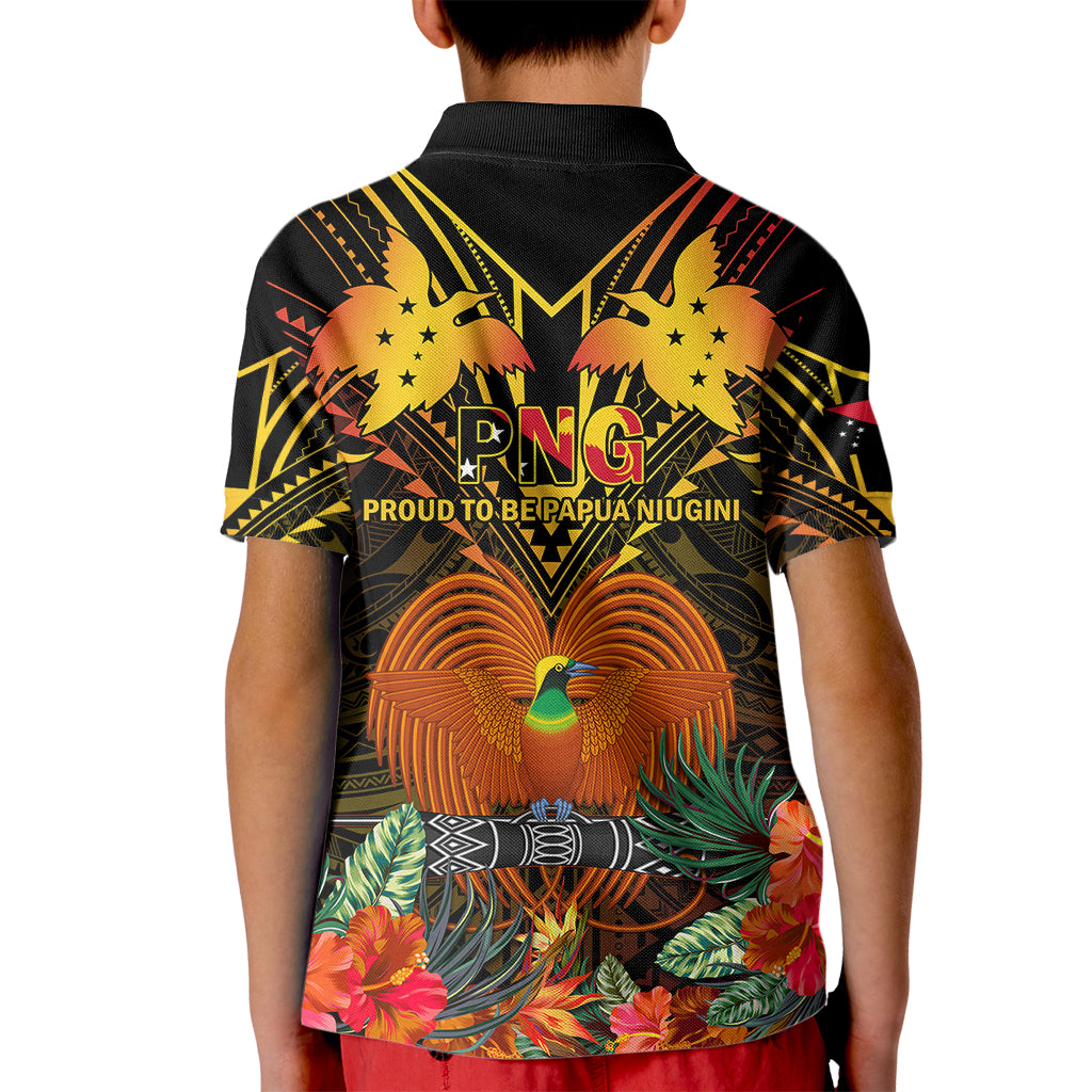 Papua New Guinea Southern Highlands Province Kid Polo Shirt Papua Niugini Coat Of Arms With Flag Style LT14 - Polynesian Pride