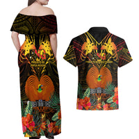 papua-new-guinea-manus-province-couples-matching-off-shoulder-maxi-dress-and-hawaiian-shirt-papua-niugini-coat-of-arms-with-flag-style