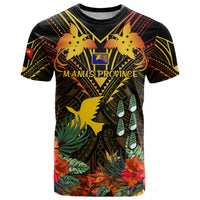 Papua New Guinea Manus Province T Shirt Papua Niugini Coat Of Arms With Flag Style LT14 Black - Polynesian Pride