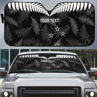 Custom New Zealand Silver Fern Football Auto Sun Shade Go Aotearoa Grunge Black - Polynesian Pride