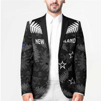 Custom New Zealand Silver Fern Football Blazer Go Aotearoa Grunge Black - Polynesian Pride