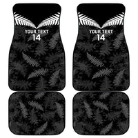 Custom New Zealand Silver Fern Football Car Mats Go Aotearoa Grunge Black - Polynesian Pride
