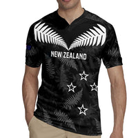 Custom New Zealand Silver Fern Football Rugby Jersey Go Aotearoa Grunge Black - Polynesian Pride