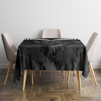 Custom New Zealand Silver Fern Football Tablecloth Go Aotearoa Grunge Black - Polynesian Pride