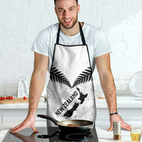 Custom New Zealand Silver Fern Football Apron Go Aotearoa Grunge White - Polynesian Pride