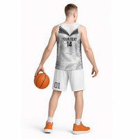 Custom New Zealand Silver Fern Football Basketball Jersey Go Aotearoa Grunge White - Polynesian Pride