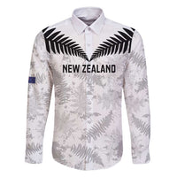 Custom New Zealand Silver Fern Football Family Matching Off Shoulder Maxi Dress and Hawaiian Shirt Go Aotearoa Grunge White - Polynesian Pride