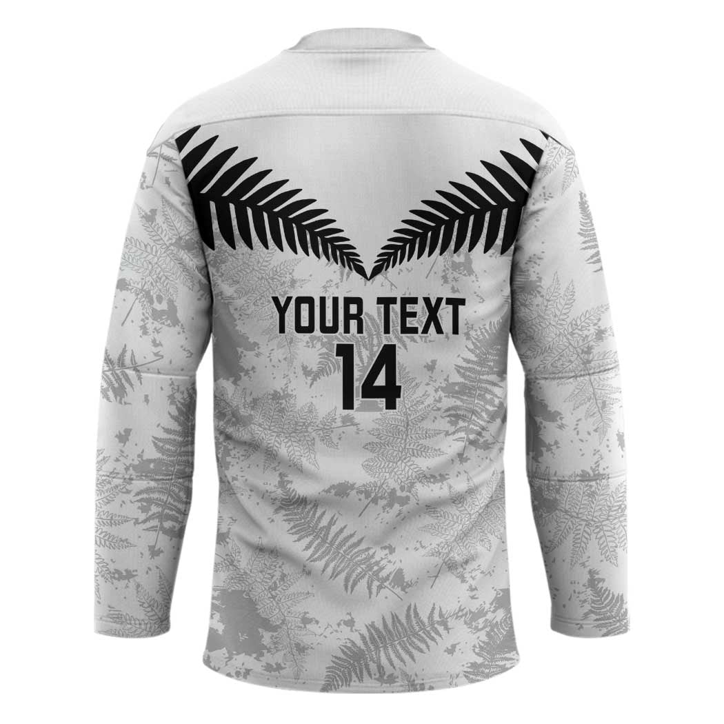 Custom New Zealand Silver Fern Football Hockey Jersey Go Aotearoa Grunge White - Polynesian Pride