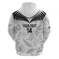 Custom New Zealand Silver Fern Football Hoodie Go Aotearoa Grunge White - Polynesian Pride