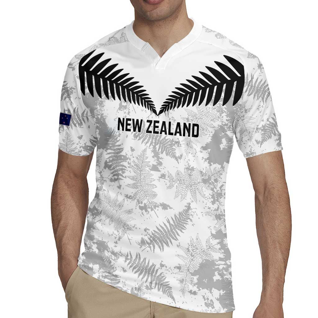 Custom New Zealand Silver Fern Football Rugby Jersey Go Aotearoa Grunge White - Polynesian Pride