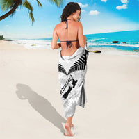 Custom New Zealand Silver Fern Football Sarong Go Aotearoa Grunge White - Polynesian Pride