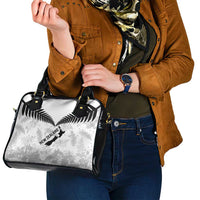 Custom New Zealand Silver Fern Football Shoulder Handbag Go Aotearoa Grunge White - Polynesian Pride