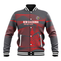 Custom New Caledonia Football Baseball Jacket Allez Les Cagous Grey Version - Polynesian Pride