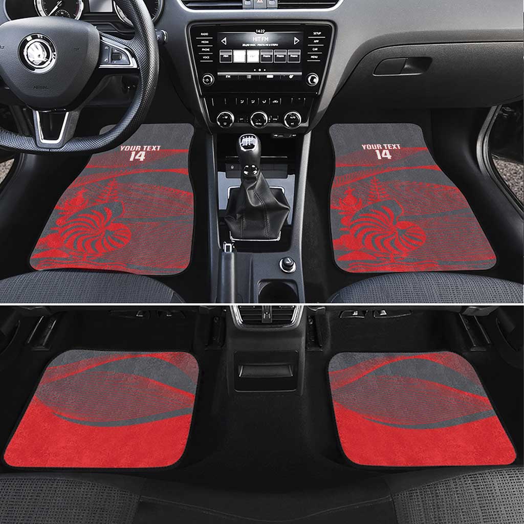 Custom New Caledonia Football Car Mats Allez Les Cagous Grey Version - Polynesian Pride