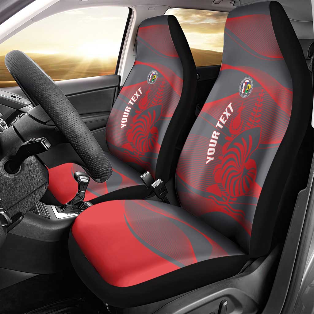 Custom New Caledonia Football Car Seat Cover Allez Les Cagous Grey Version - Polynesian Pride