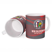 Custom New Caledonia Football Ceramic Mug Allez Les Cagous Grey Version - Polynesian Pride