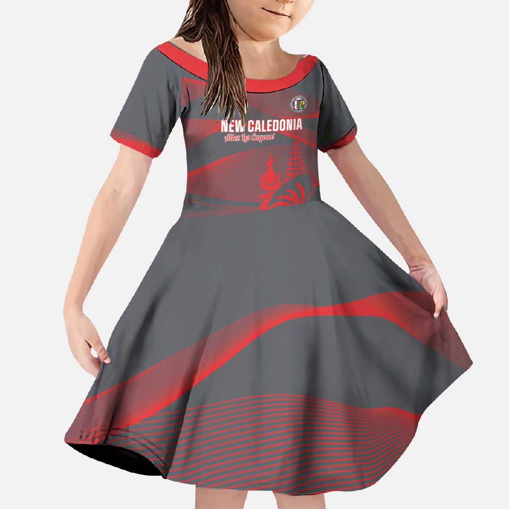 Custom New Caledonia Football Family Matching Summer Maxi Dress and Hawaiian Shirt Allez Les Cagous Grey Version - Polynesian Pride