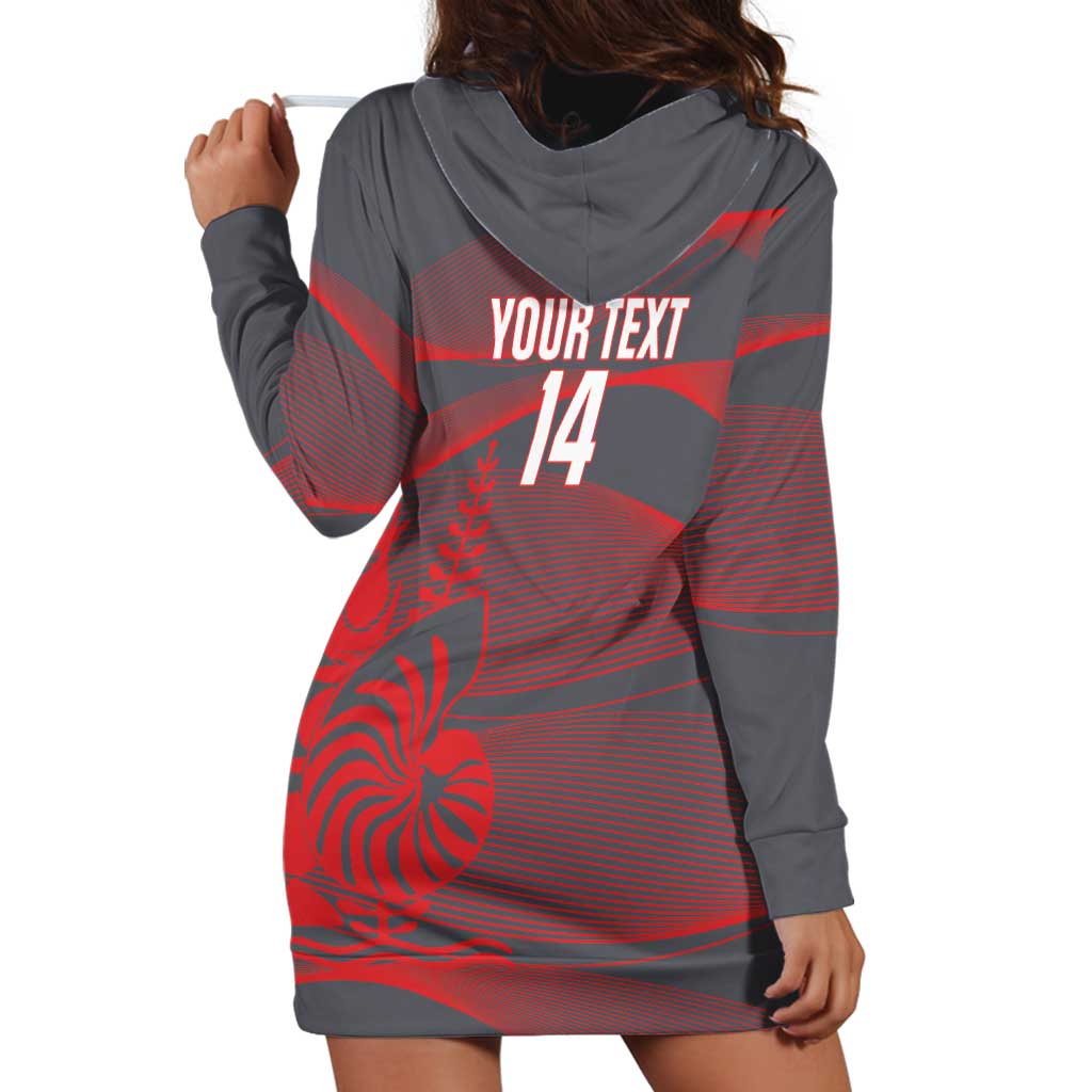 Custom New Caledonia Football Hoodie Dress Allez Les Cagous Grey Version - Polynesian Pride