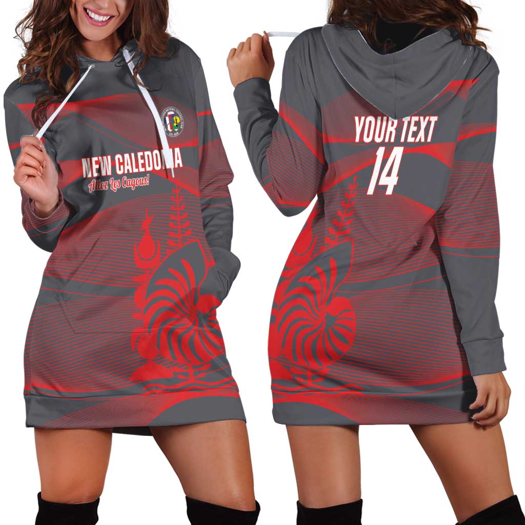 Custom New Caledonia Football Hoodie Dress Allez Les Cagous Grey Version - Polynesian Pride