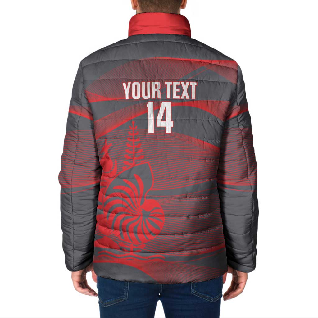 Custom New Caledonia Football Padded Jacket Allez Les Cagous Grey Version - Polynesian Pride