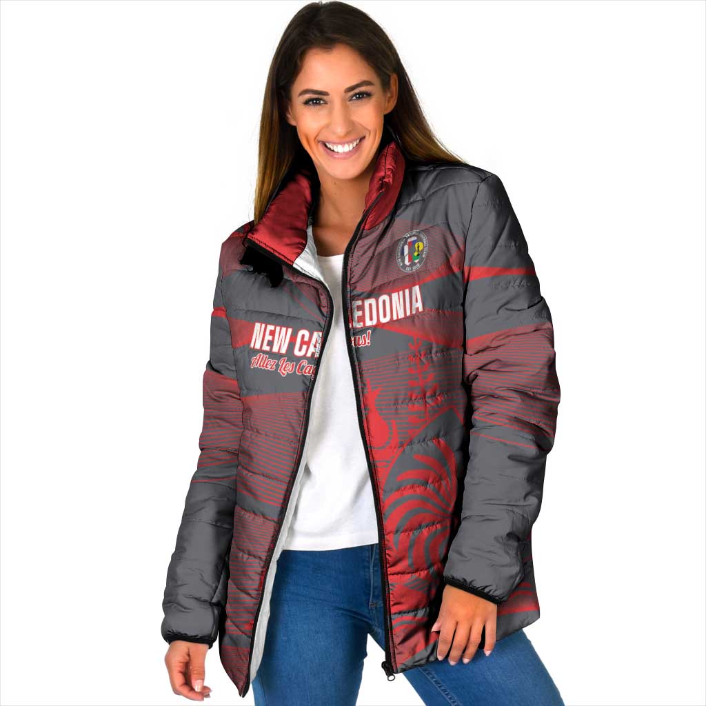 Custom New Caledonia Football Padded Jacket Allez Les Cagous Grey Version - Polynesian Pride