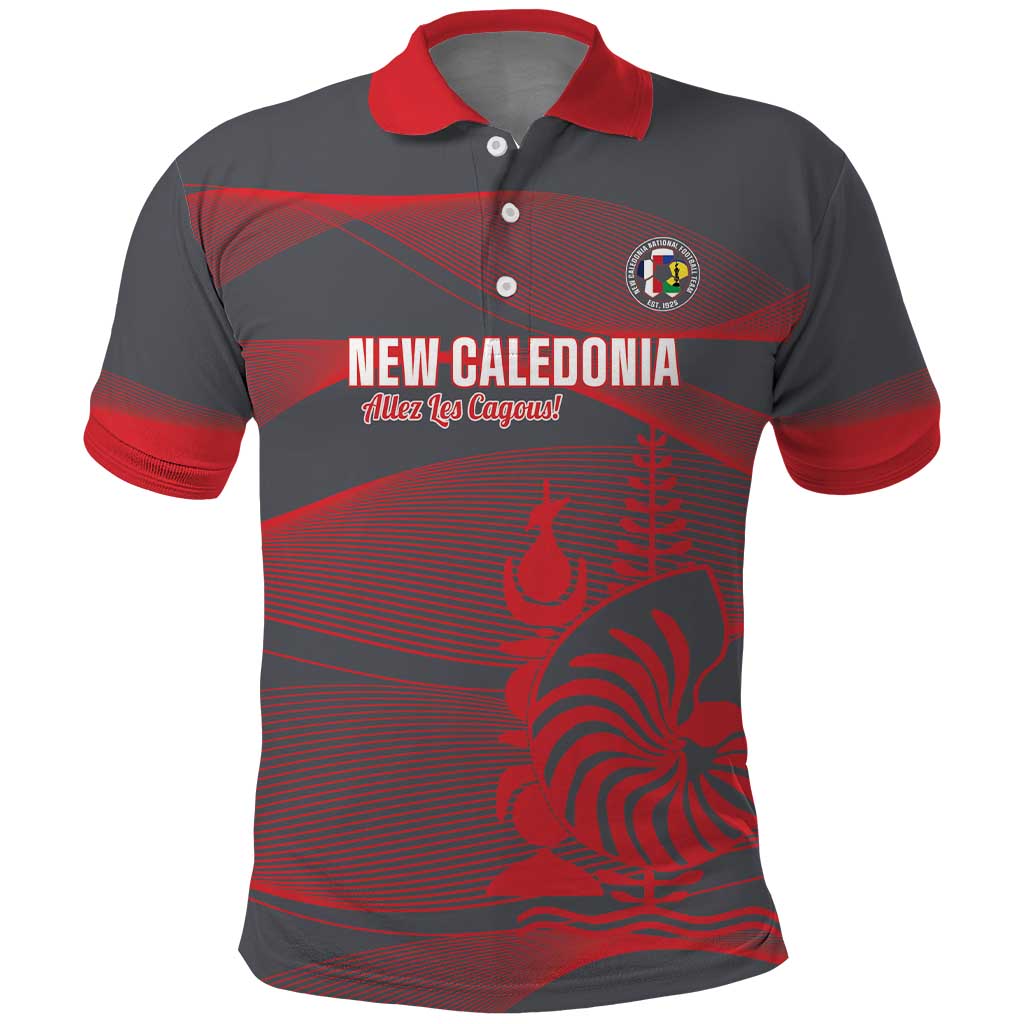 Custom New Caledonia Football Polo Shirt Allez Les Cagous Grey Version - Polynesian Pride