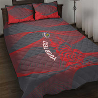 Custom New Caledonia Football Quilt Bed Set Allez Les Cagous Grey Version - Polynesian Pride