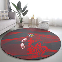 Custom New Caledonia Football Round Carpet Allez Les Cagous Grey Version - Polynesian Pride
