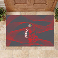 Custom New Caledonia Football Rubber Doormat Allez Les Cagous Grey Version - Polynesian Pride