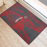Custom New Caledonia Football Rubber Doormat Allez Les Cagous Grey Version - Polynesian Pride