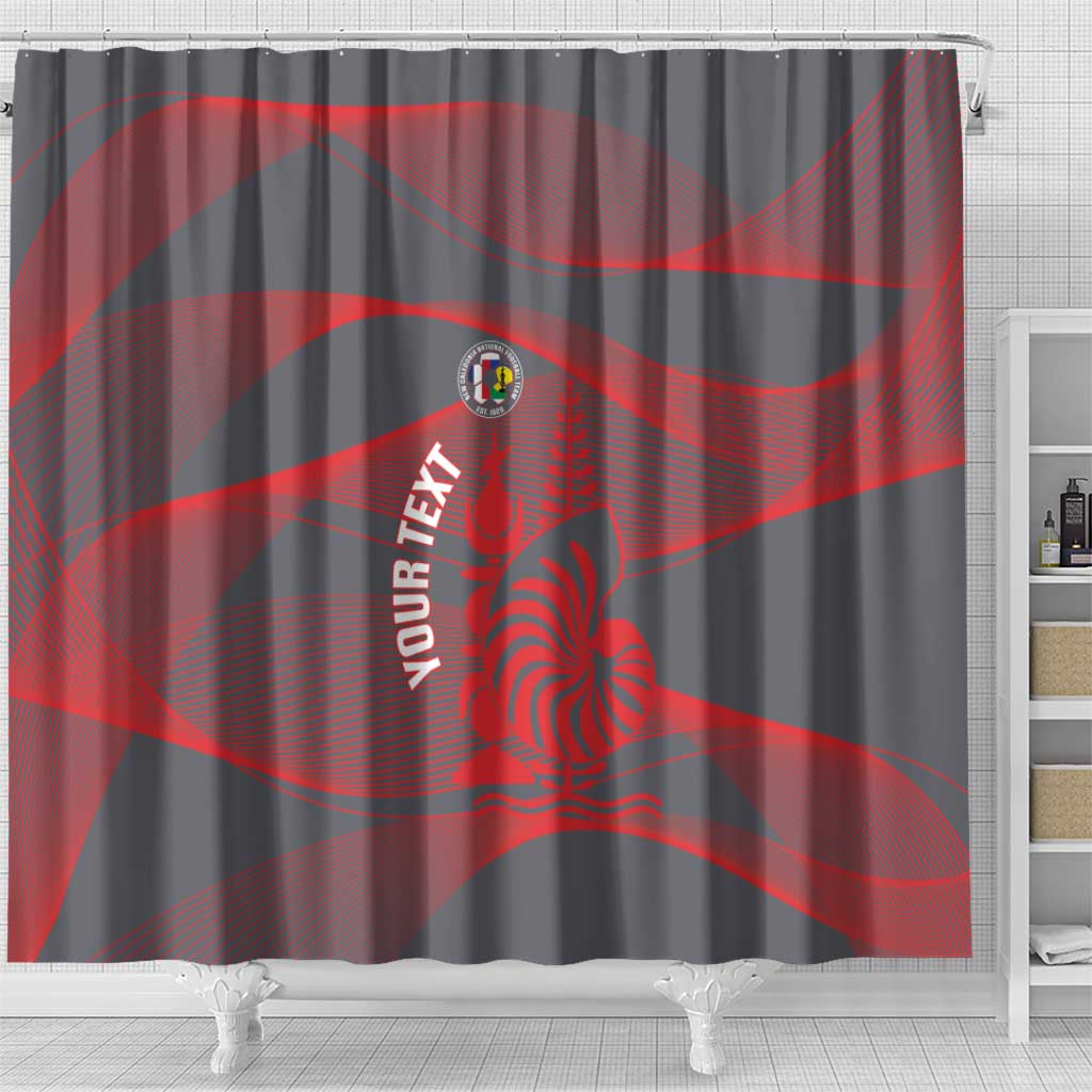 Custom New Caledonia Football Shower Curtain Allez Les Cagous Grey Version - Polynesian Pride