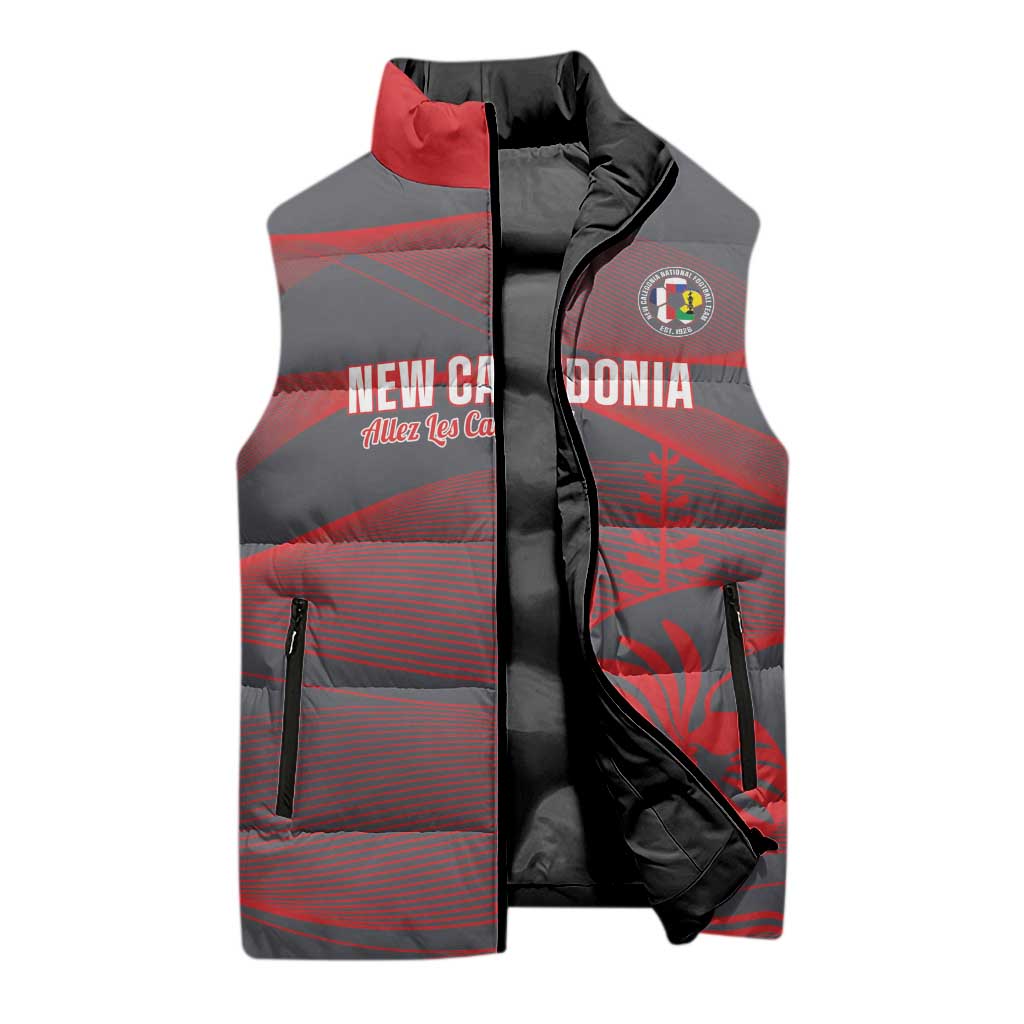 Custom New Caledonia Football Sleeveless Puffer Jacket Allez Les Cagous Grey Version LT14 - Polynesian Pride