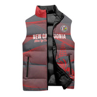 Custom New Caledonia Football Sleeveless Puffer Jacket Allez Les Cagous Grey Version LT14 - Polynesian Pride