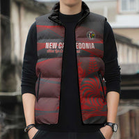 Custom New Caledonia Football Sleeveless Puffer Jacket Allez Les Cagous Grey Version LT14 - Polynesian Pride