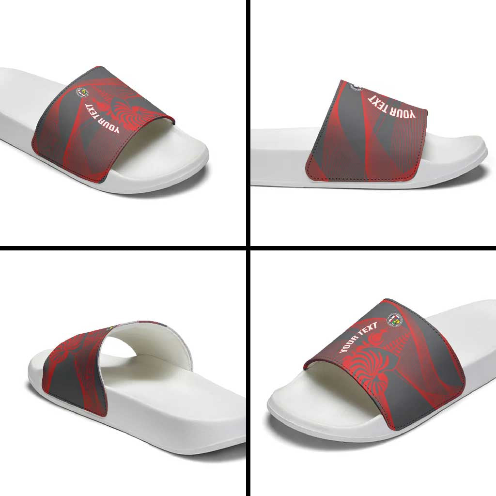 Custom New Caledonia Football Slide Sandals Allez Les Cagous Grey Version - Polynesian Pride