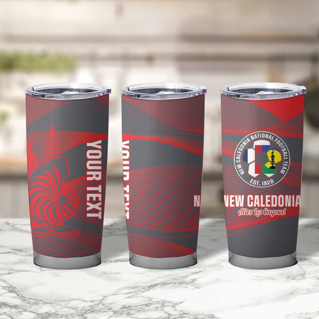 Custom New Caledonia Football Tumbler Cup Allez Les Cagous Grey Version - Polynesian Pride